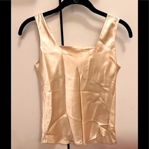 Champagne satin tank.